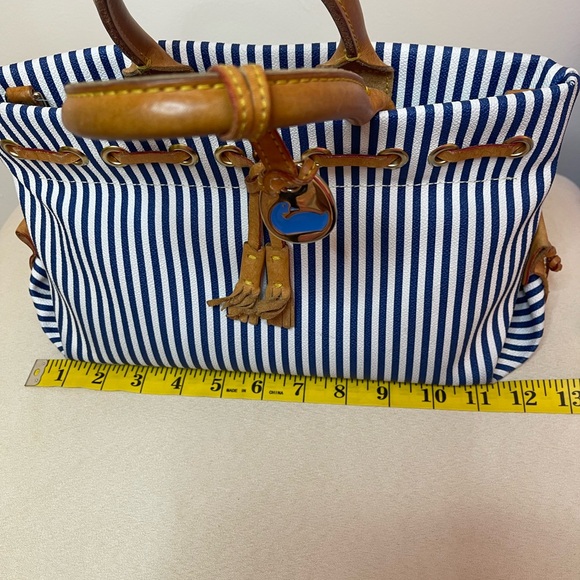Vintage Dooney & Bourke Striped Canvas Handbag - Picture 9 of 11
